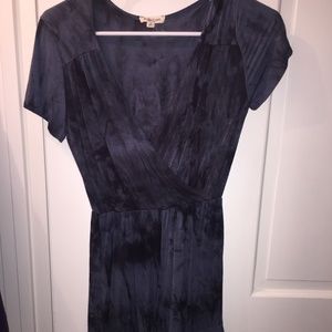 Blue/black dye pattern romper